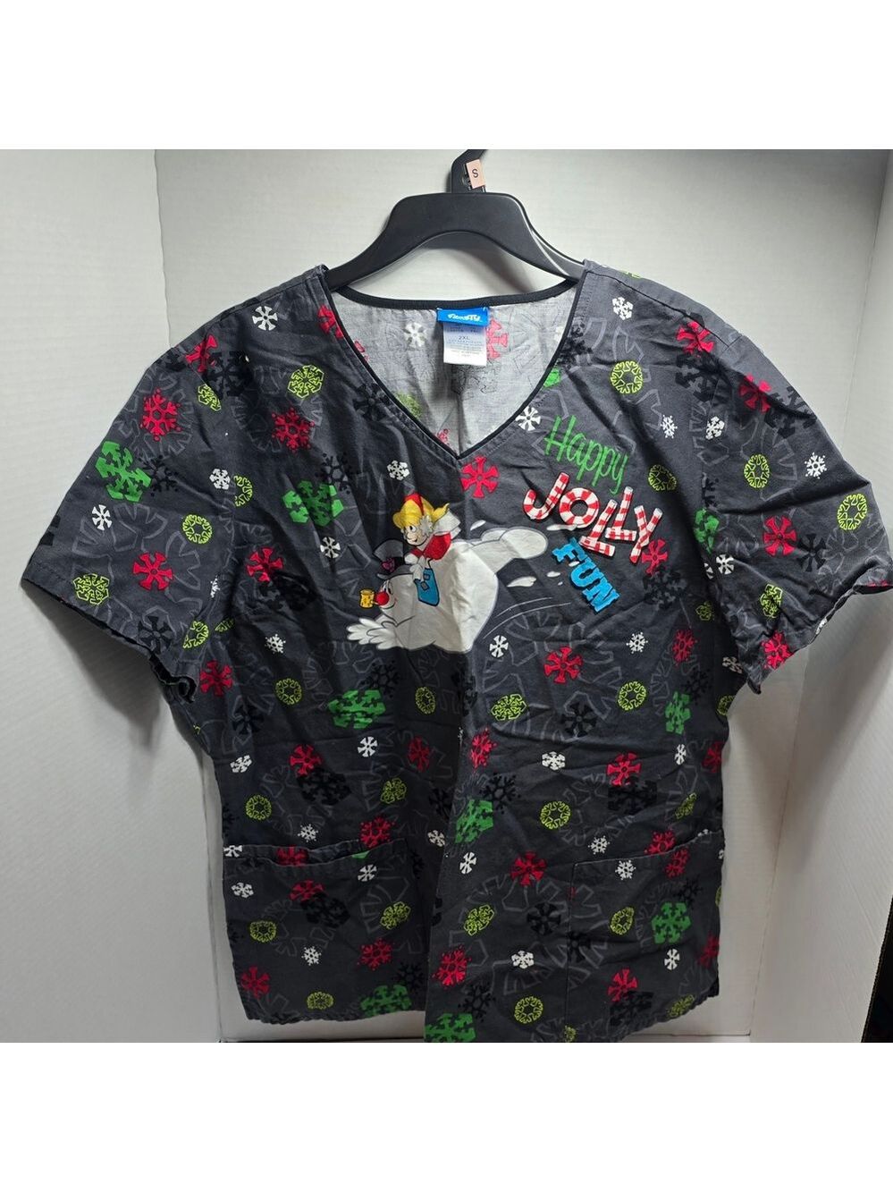 Jolly Fun Frosty The Snowman Scrub Top